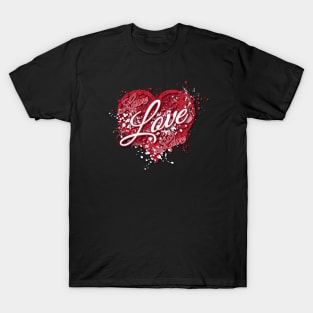 Love, Love, Love Heart Splatter T-Shirt